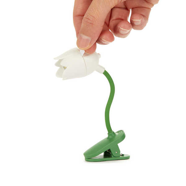 alvi - Tulip Balvi Book light Tulip White colour Tulip-shaped lamp with clip and flexible arm for re