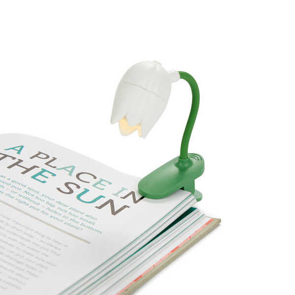 alvi - Tulip Balvi Book light Tulip White colour Tulip-shaped lamp with clip and flexible arm for re