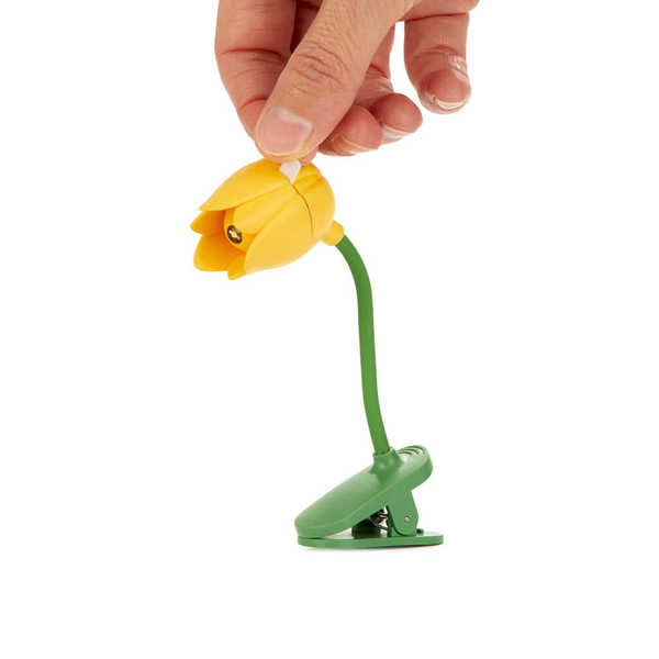 alvi - Tulip Balvi Leselampe Tulip Gelb Farbe Flexible Leselampe mit Klemme in Tulpenform zum Lesen