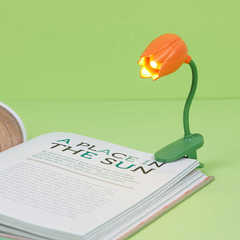 alvi - Tulip Balvi Luz lectura Tulip Color naranja Lámpara flexible con pinza en forma de tulipán pa
