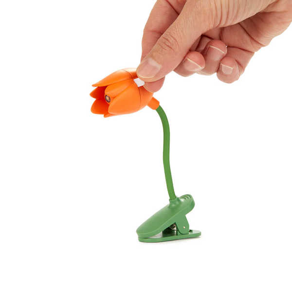 alvi - Tulip Balvi Luz lectura Tulip Color naranja Lámpara flexible con pinza en forma de tulipán pa