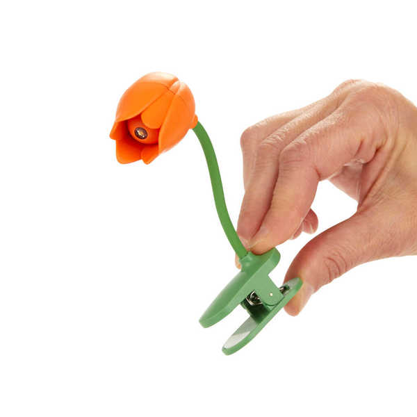 alvi - Tulip Balvi Luz lectura Tulip Color naranja Lámpara flexible con pinza en forma de tulipán pa