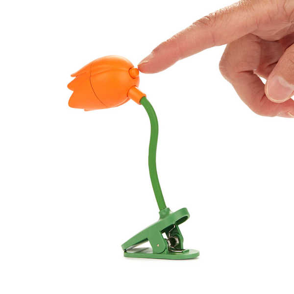 alvi - Tulip Balvi Luz lectura Tulip Color naranja Lámpara flexible con pinza en forma de tulipán pa