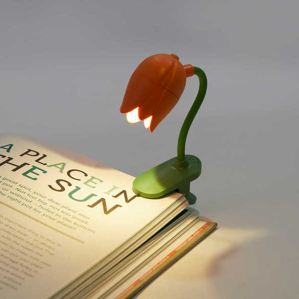 alvi - Tulip Balvi Luz lectura Tulip Color naranja Lámpara flexible con pinza en forma de tulipán pa