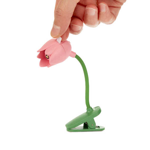 alvi - Tulip Balvi Luz lectura Tulip Color rosa Lámpara flexible con pinza en forma de tulipán para