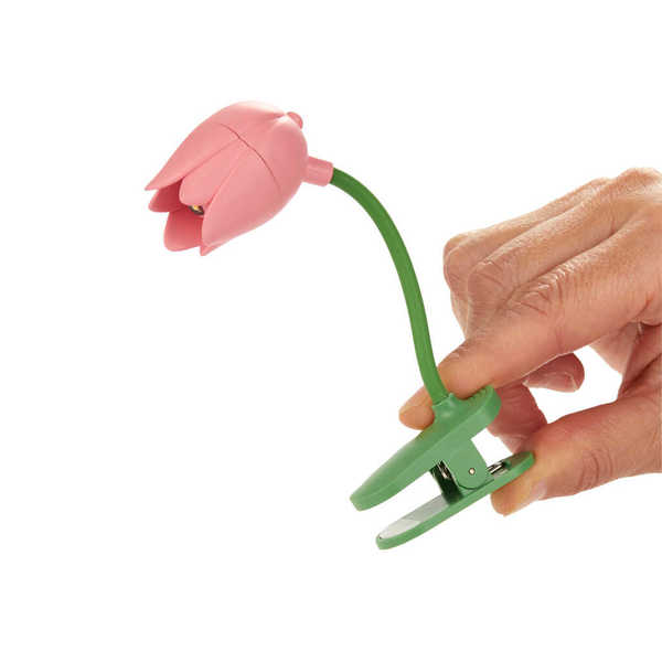 alvi - Tulip Balvi Luz lectura Tulip Color rosa Lámpara flexible con pinza en forma de tulipán para