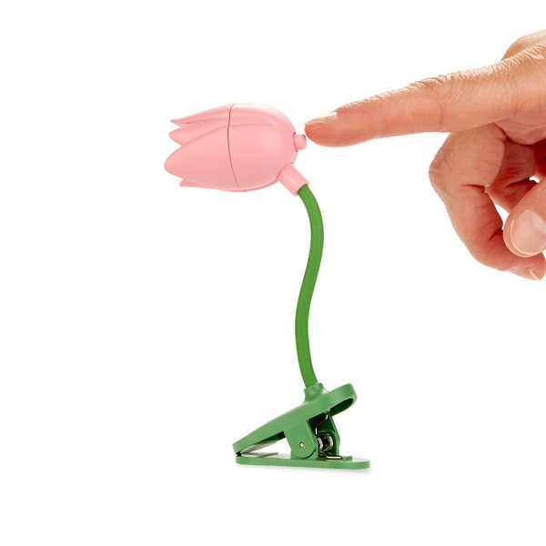 alvi - Tulip Balvi Luz lectura Tulip Color rosa Lámpara flexible con pinza en forma de tulipán para