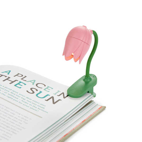 alvi - Tulip Balvi Luz lectura Tulip Color rosa Lámpara flexible con pinza en forma de tulipán para