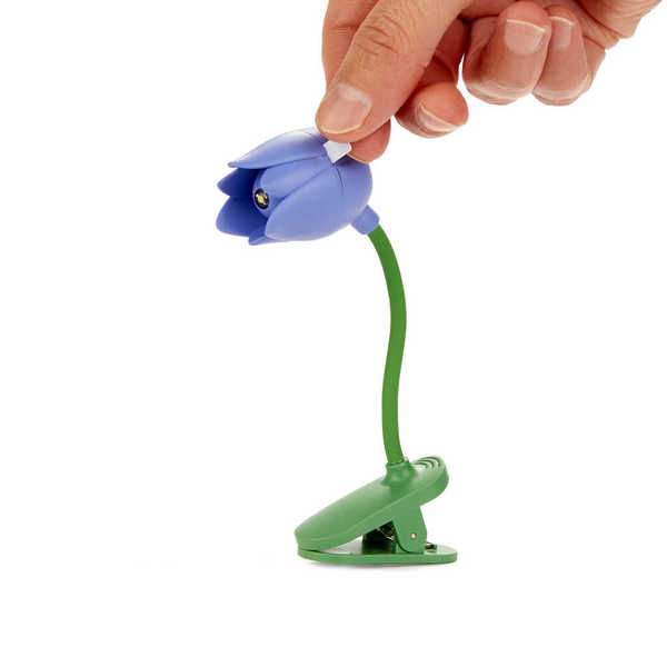 alvi - Tulip Balvi Book light Tulip Lilac colour Tulip-shaped lamp with clip and flexible arm for re
