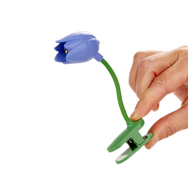 alvi - Tulip Balvi Book light Tulip Lilac colour Tulip-shaped lamp with clip and flexible arm for re