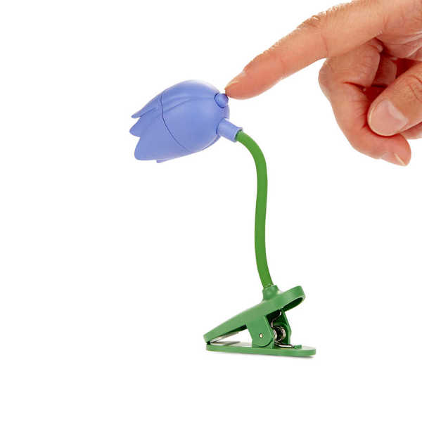 alvi - Tulip Balvi Book light Tulip Lilac colour Tulip-shaped lamp with clip and flexible arm for re