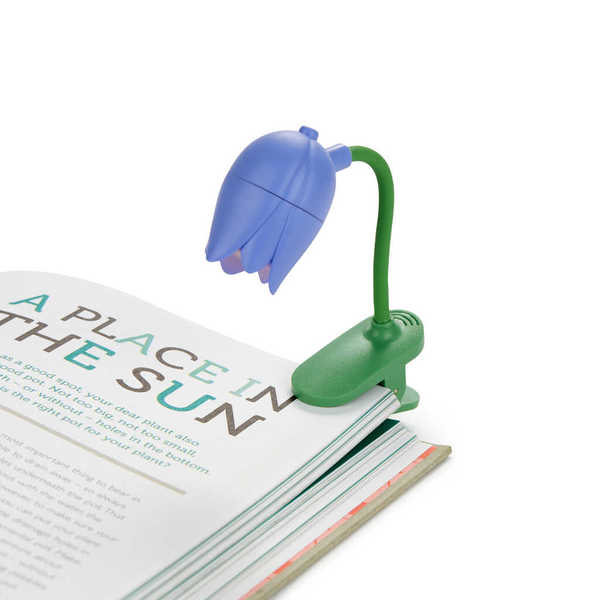alvi - Tulip Balvi Book light Tulip Lilac colour Tulip-shaped lamp with clip and flexible arm for re