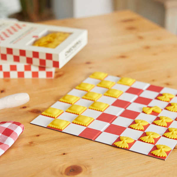 alvi - Checkroli Balvi Juego de mesa Checkroli Juego de damas con forma de pasta italiana Plástico/c