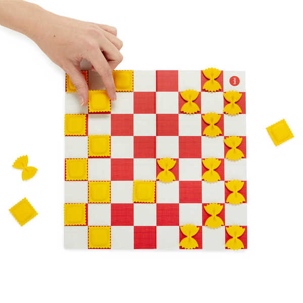 alvi - Checkroli Balvi Juego de mesa Checkroli Juego de damas con forma de pasta italiana Plástico/c