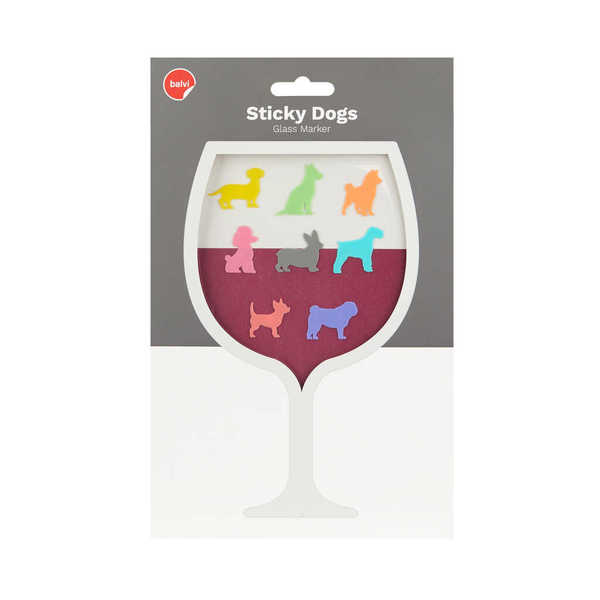 alvi - Sticky Dogs Balvi Marca copas Sticky Dogs Marcadores con diseño de 8 razas de perro Silicona