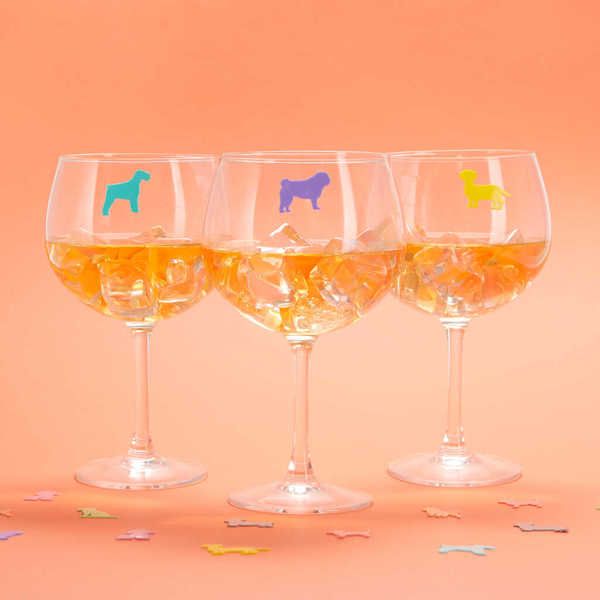 alvi - Sticky Dogs Balvi Marca copas Sticky Dogs Marcadores con diseño de 8 razas de perro Silicona