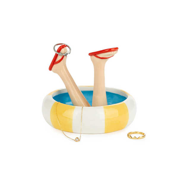 alvi - Happy Legs Summer Balvi Porta anillos Happy Legs Summer Soporte con diseño de piernas con cha