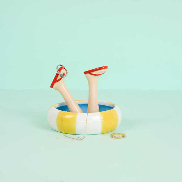 alvi - Happy Legs Summer Balvi Porta anillos Happy Legs Summer Soporte con diseño de piernas con cha