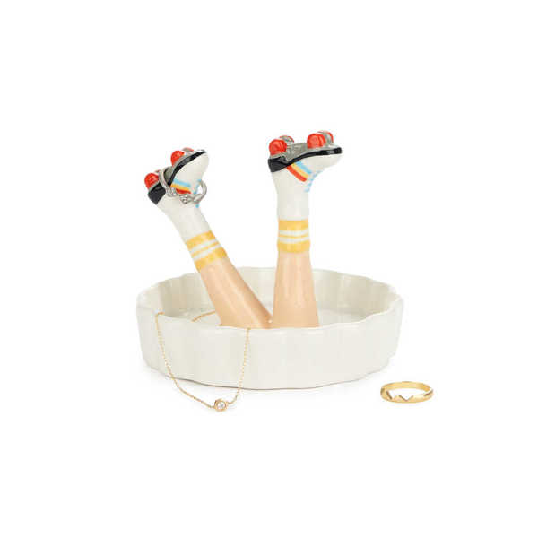 alvi - Happy Legs Retro Balvi Porta anillos Happy Legs Retro Soporte con diseño de piernas con patin