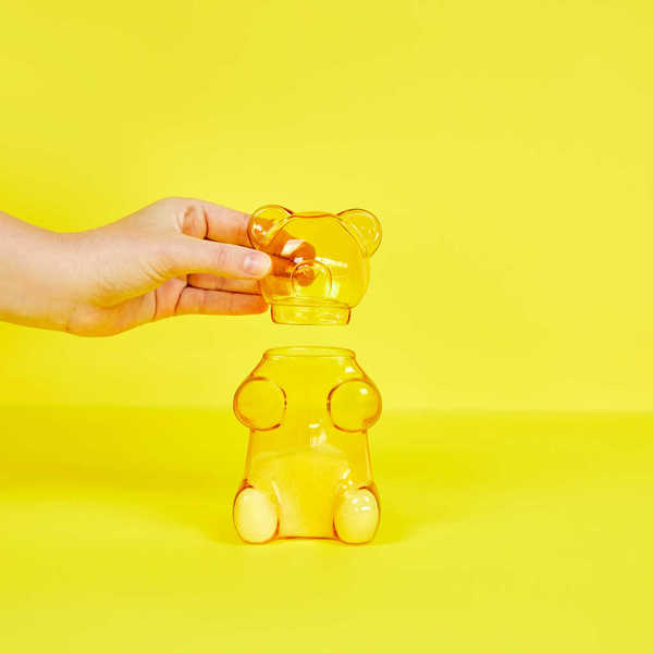 Balvi - Balvi Azucarero Yummy Bear Color amarillo Con forma de osito de gominola Vidrio 250ml