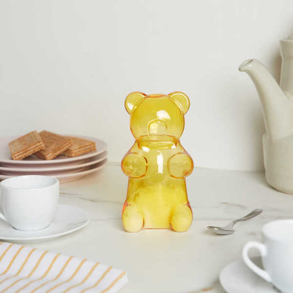 Balvi - Balvi Azucarero Yummy Bear Color amarillo Con forma de osito de gominola Vidrio 250ml