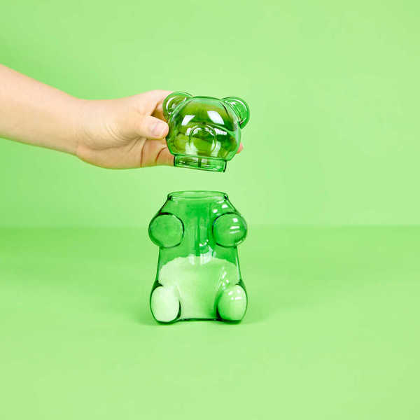 Balvi - Balvi Azucarero Yummy Bear Color verde Con forma de osito de gominola Vidrio 250 ml
