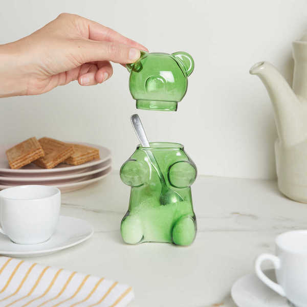Balvi - Balvi Azucarero Yummy Bear Color verde Con forma de osito de gominola Vidrio 250 ml