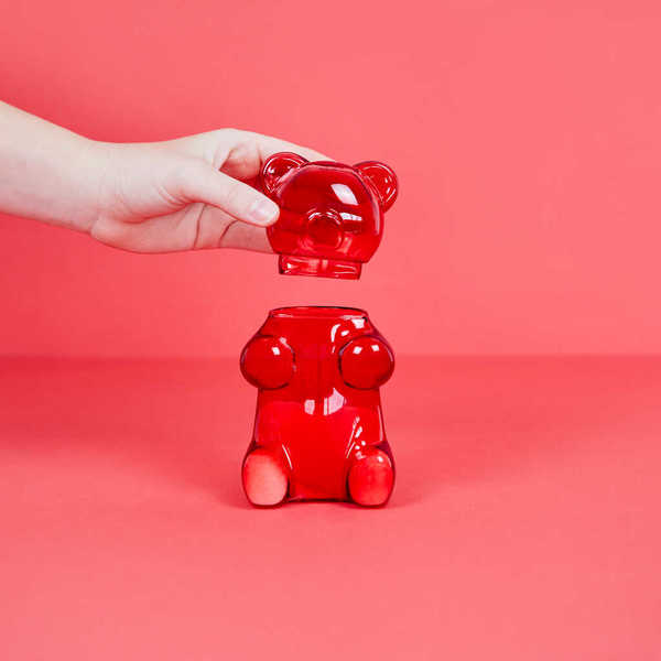 Balvi - Yummy Bear Balvi Zuccheriera Yummy Bear Colore rosso A forma di orsetto gommoso Vetro 250 ml