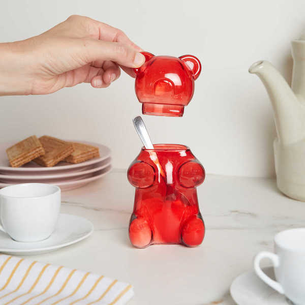 Balvi - Yummy Bear Balvi Zuccheriera Yummy Bear Colore rosso A forma di orsetto gommoso Vetro 250 ml