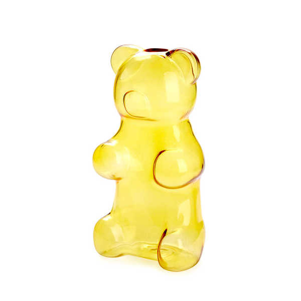 alvi - Yummy Bear Balvi Florero Yummy Bear Color amarillo Con forma de osito de gominola Vidrio 24 c