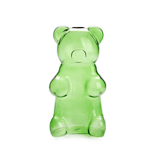 Balvi - Yummy Bear Balvi Vase Yummy Bear Couleur vert En forme de bonbon ourson Verre 24 cm