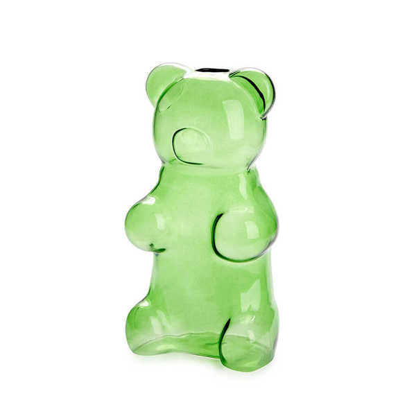 Balvi - Yummy Bear Balvi Vase Yummy Bear Couleur vert En forme de bonbon ourson Verre 24 cm