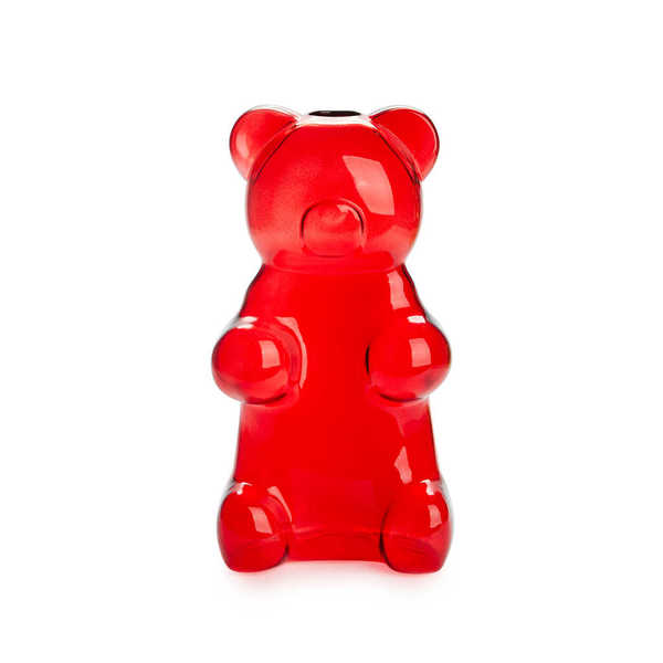 Balvi - Yummy Bear Balvi Florero Yummy Bear Color rojo Con forma de osito de gominola Vidrio 24 cm