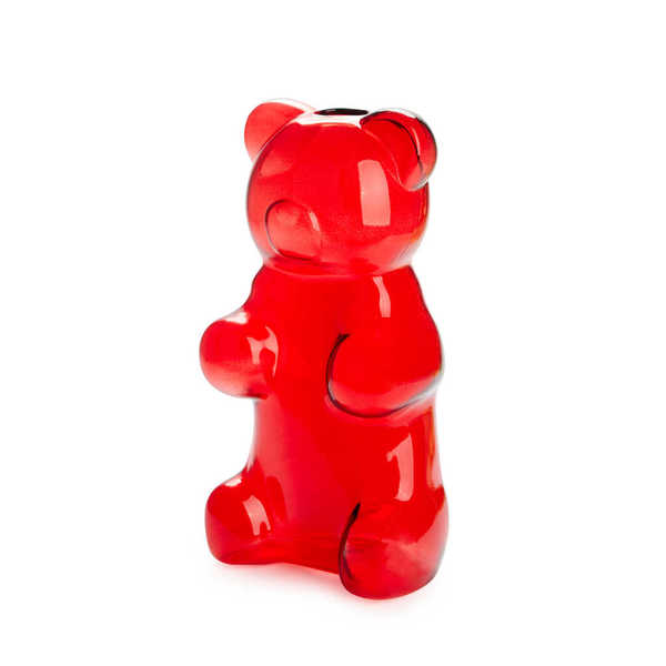 Balvi - Yummy Bear Balvi Florero Yummy Bear Color rojo Con forma de osito de gominola Vidrio 24 cm