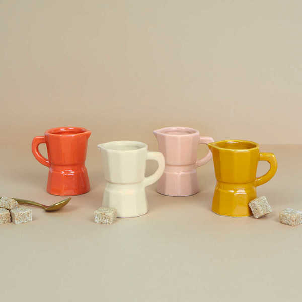 alvi - Moka Balvi Set tazas espresso Moka Set de tazas con diseño de cafetera tradicional italiana C