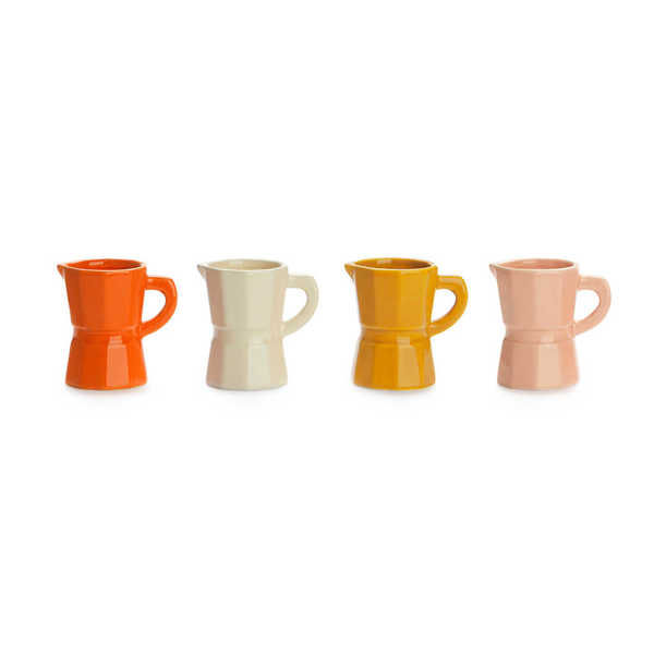 alvi - Moka Balvi Set tazas espresso Moka Set de tazas con diseño de cafetera tradicional italiana C