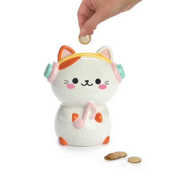 alvi - Kawaii Melody Balvi Hucha Kawaii Melody Color blanco Hucha kawaii para primeros ahorros Cerám