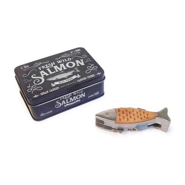Balvi Multiherramienta Salmon Tijeras, destornilladores, abrebotellas, cuchillo y sacacorchos Metal