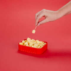 alvi - Conserverie Crevettes Balvi Snack tray Conserverie Crevettes Red colour Retro design of canne