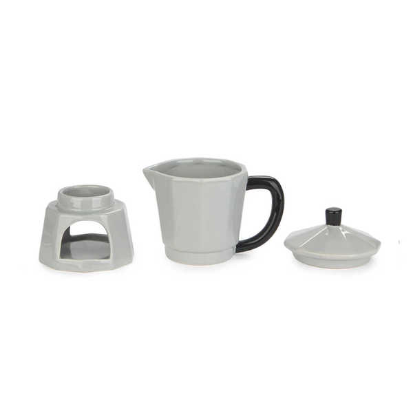 Balvi - Moka Balvi Fondue Moka Color gris Diseño con forma de cafeteria italiana Cerámica 225 ml