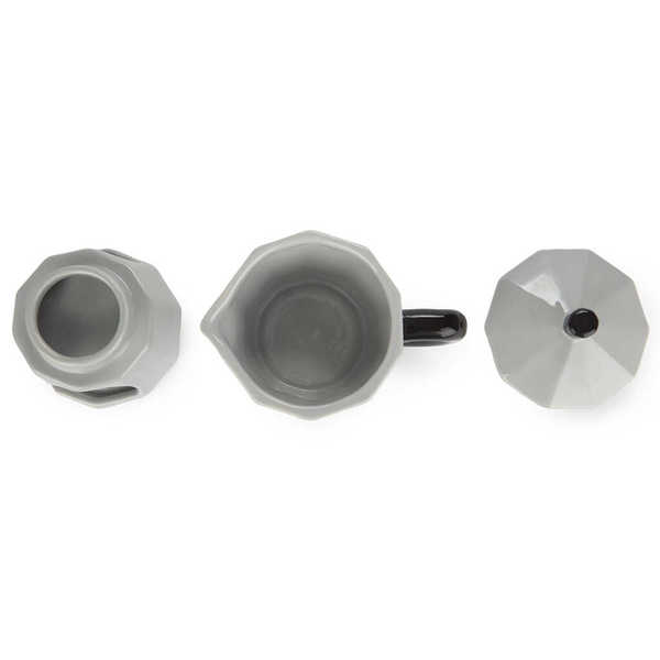 Balvi - Moka Balvi Fondue Moka Color gris Diseño con forma de cafeteria italiana Cerámica 225 ml