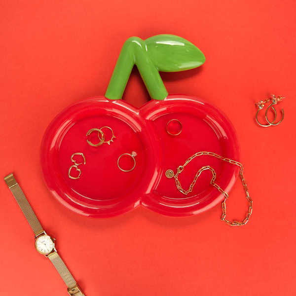 Balvi - Cherry Balvi Decorative tray Cherry Red colour Cherry-shaped pocket tray Ceramic 23 cm