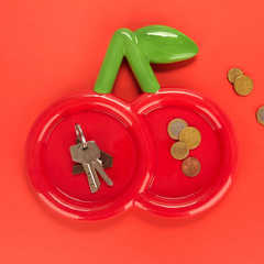 Balvi - Cherry Balvi Decorative tray Cherry Red colour Cherry-shaped pocket tray Ceramic 23 cm