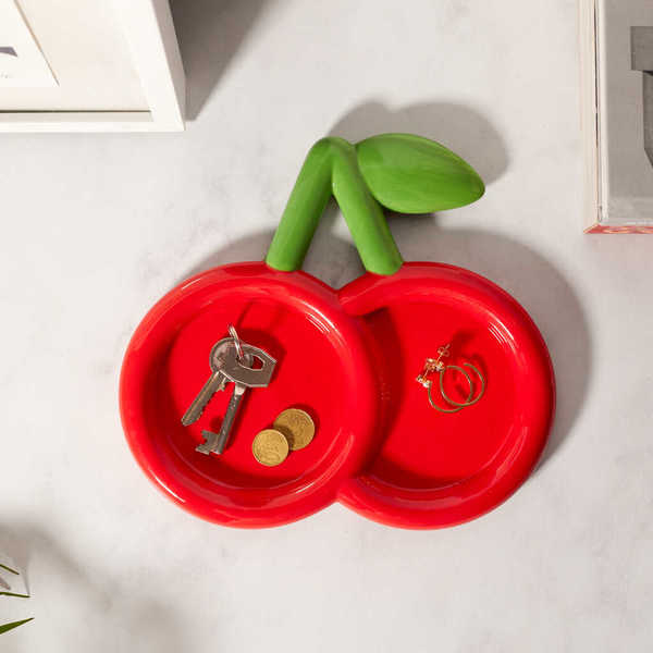 Balvi - Cherry Balvi Decorative tray Cherry Red colour Cherry-shaped pocket tray Ceramic 23 cm