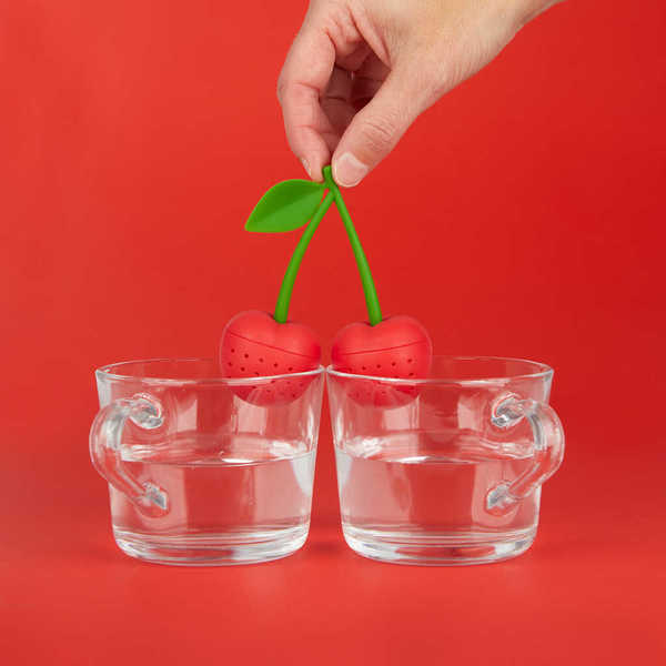 alvi - Cherry Balvi Infusor té doble Cherry Color rojo Infusor doble con diseño de ramo de cerezas S