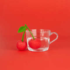 Balvi - Cherry Balvi Double tea infuser Cherry Red colour Cherry-shaped double tea infuser Silicone