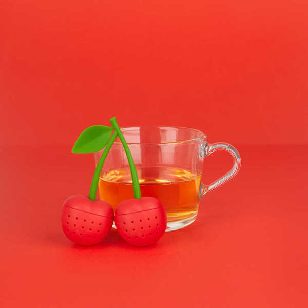 alvi - Cherry Balvi Infusor té doble Cherry Color rojo Infusor doble con diseño de ramo de cerezas S