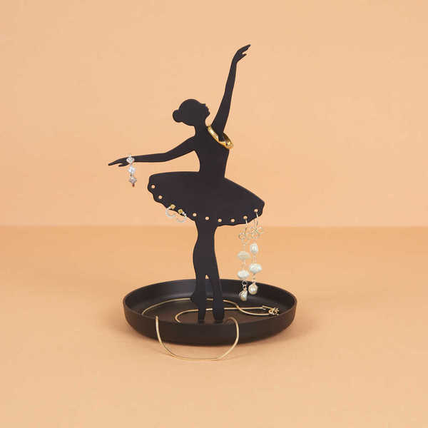 alvi - Ballerina Balvi Porta anillos Ballerina Color negro Soporte de joyas de silueta de bailarina