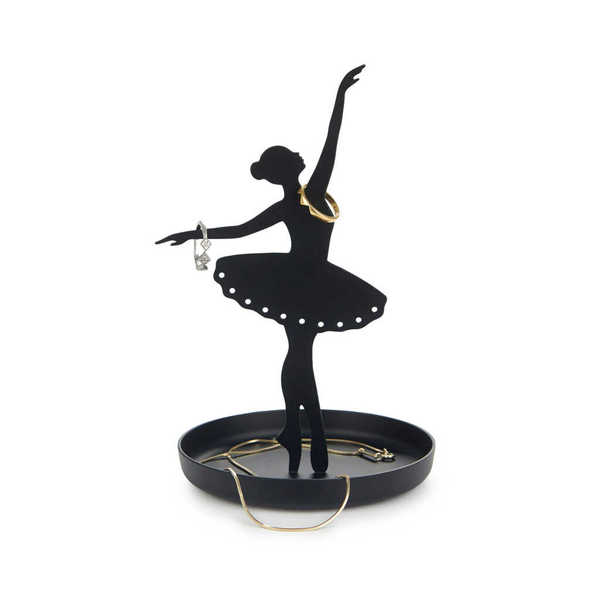 alvi - Ballerina Balvi Porta anillos Ballerina Color negro Soporte de joyas de silueta de bailarina