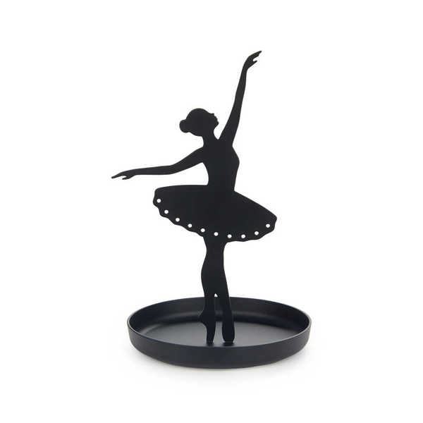 alvi - Ballerina Balvi Porta anillos Ballerina Color negro Soporte de joyas de silueta de bailarina